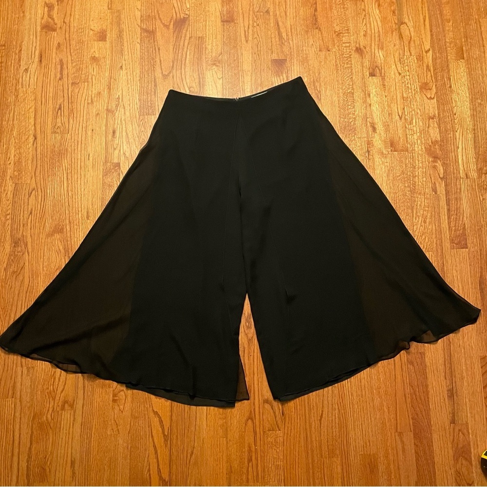 Cattiva black silk overlay palozzo pants